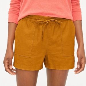 NWOT J. Crew Factory Linen Drawstring Shorts, Burnt Orange